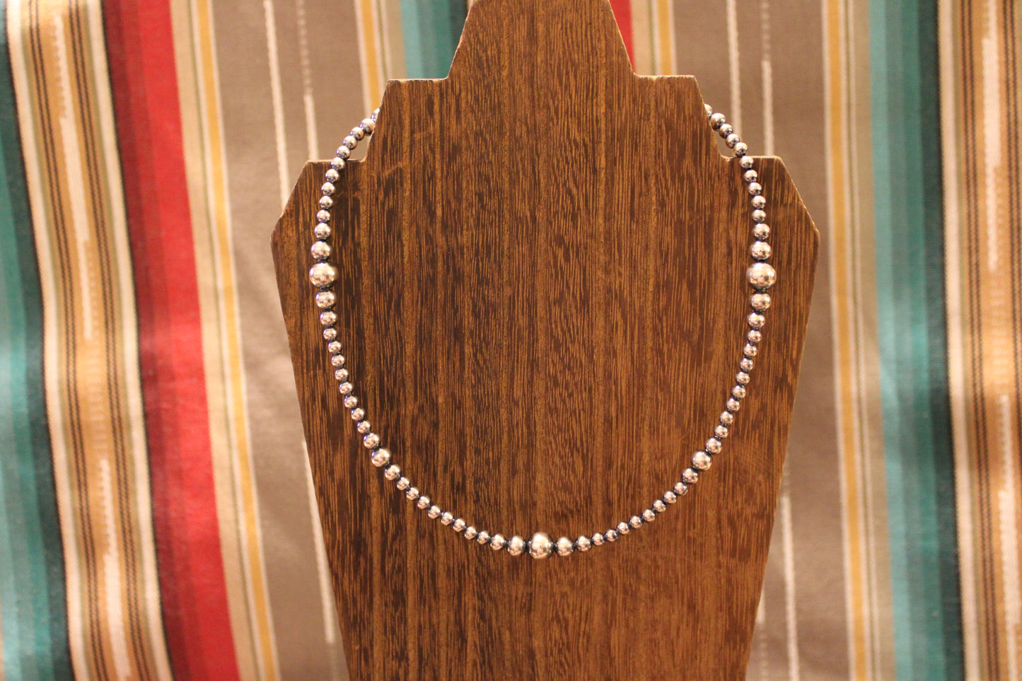 16" Variated Sterling Silver Pearl Necklace